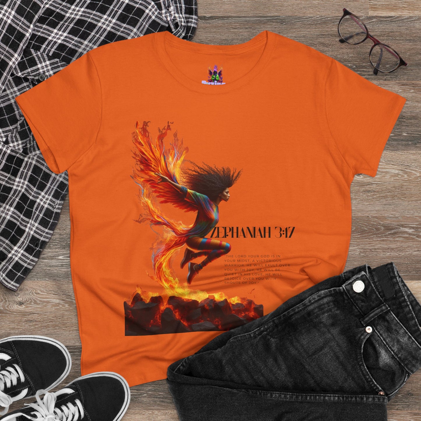 Cotton Tee Rise of a Phoenix Scripture Women's Graphic Shirt
