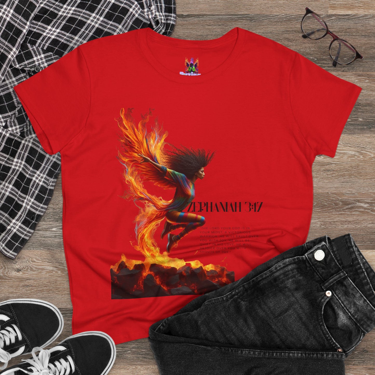 Cotton Tee Rise of a Phoenix Scripture Women's Graphic Shirt