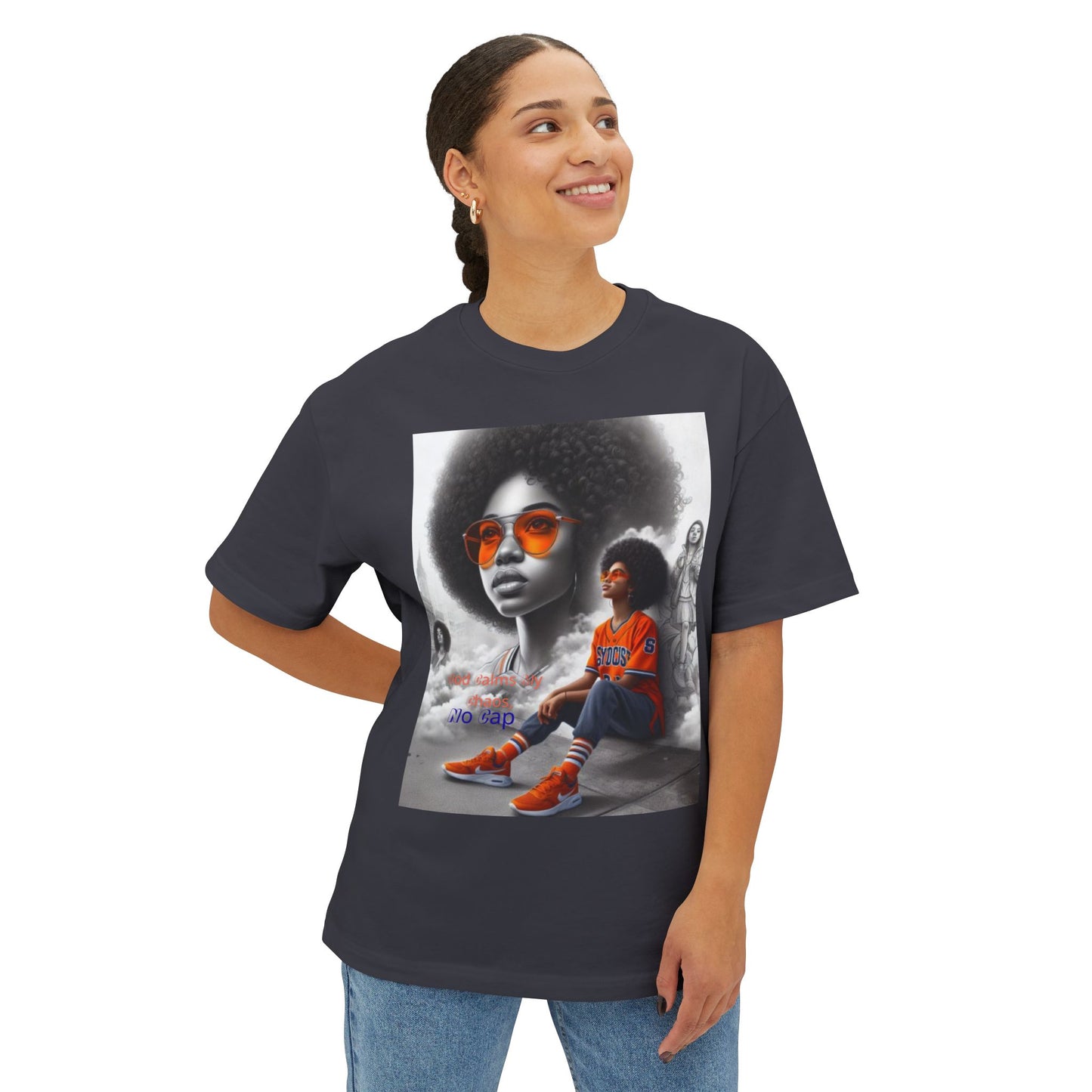 From chaos to calm 2 — all God, no lies.Oversized Boxy Tee