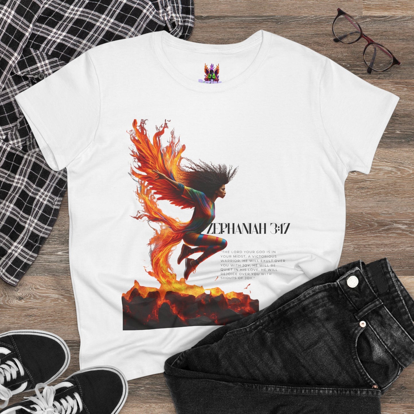 Cotton Tee Rise of a Phoenix Scripture Women's Graphic Shirt