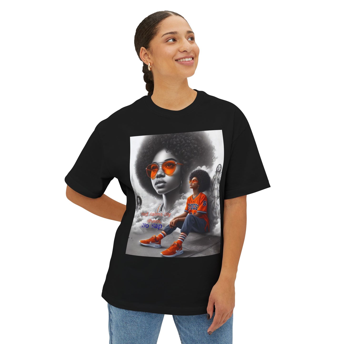 From chaos to calm 2 — all God, no lies.Oversized Boxy Tee