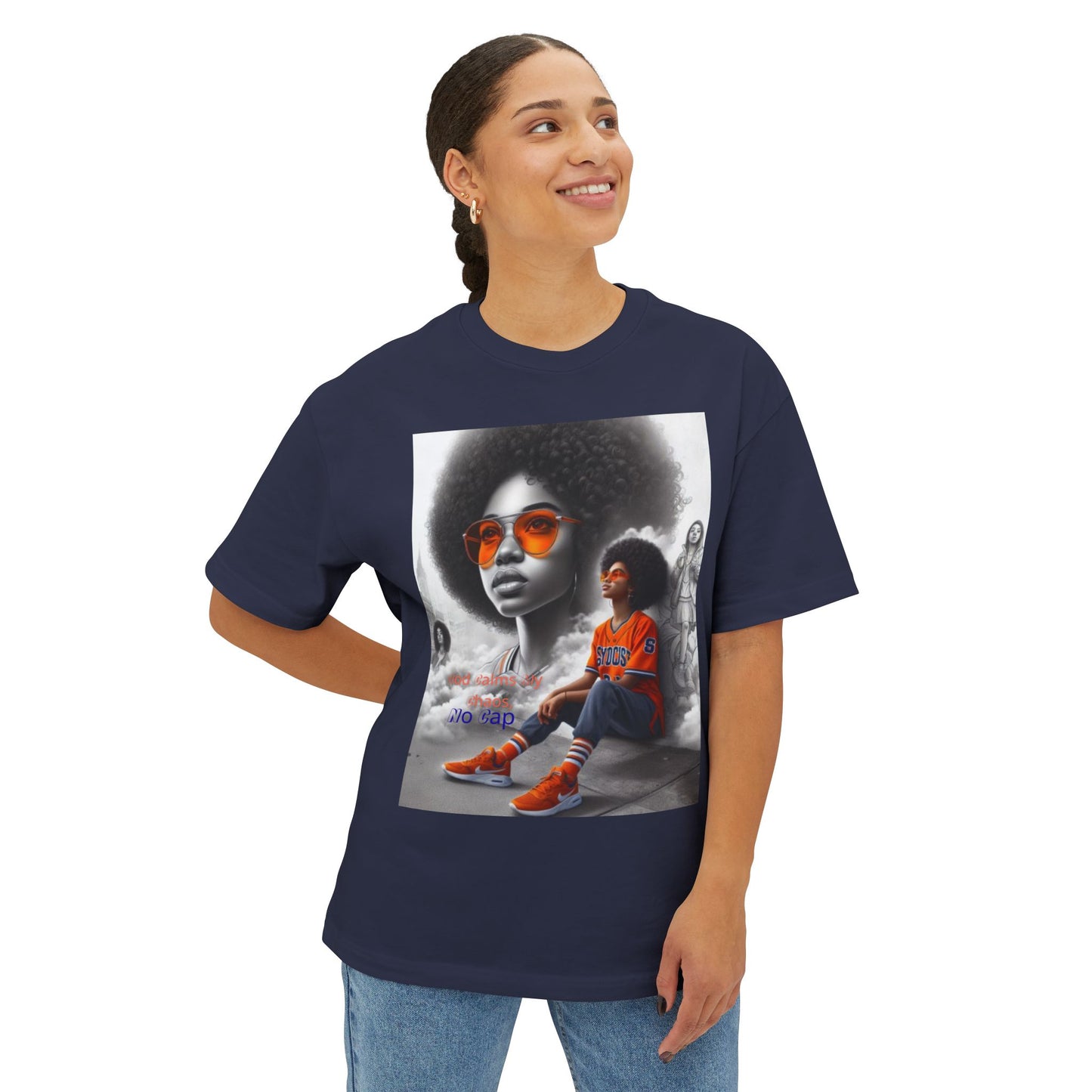 From chaos to calm 2 — all God, no lies.Oversized Boxy Tee