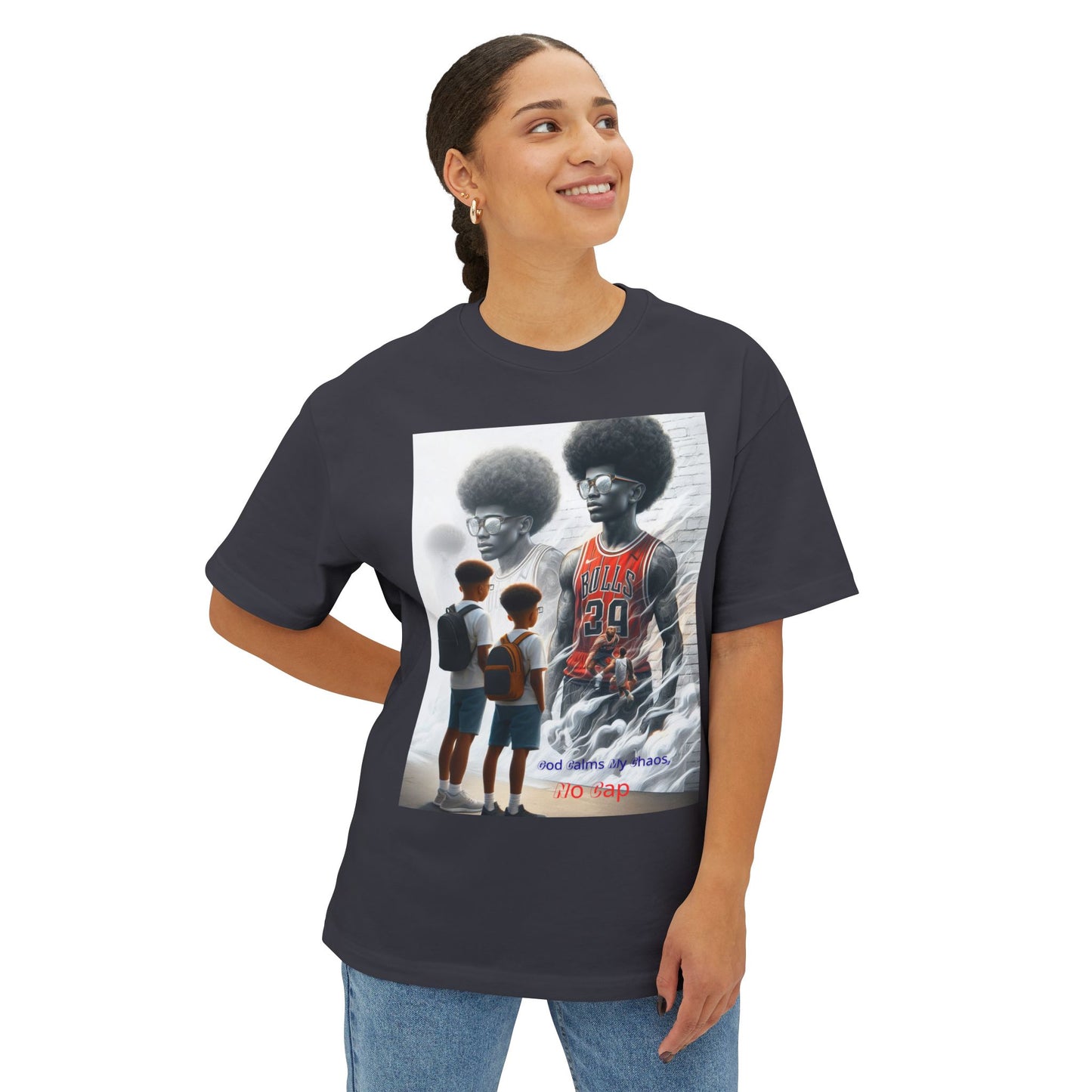 From chaos to calm 6— all God, no lies.Oversized Boxy Tee