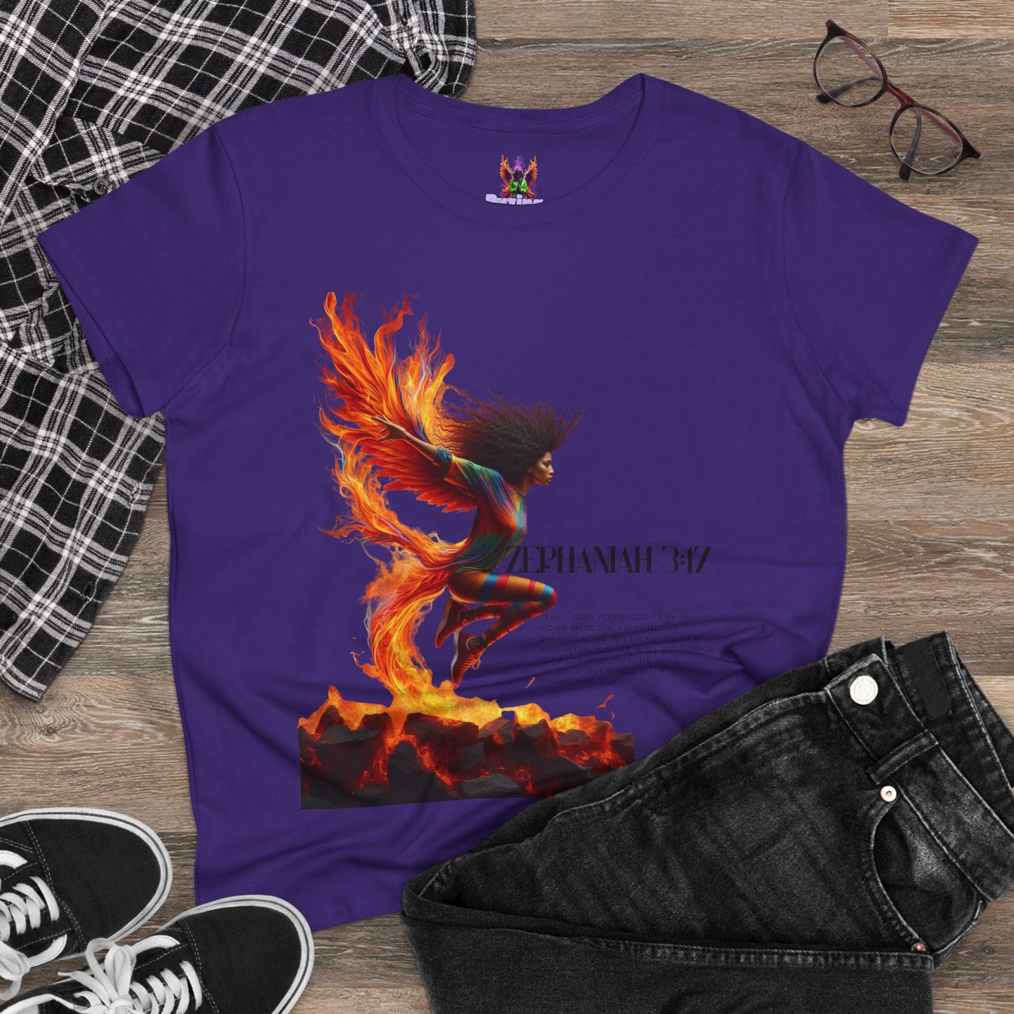 Cotton Tee Rise of a Phoenix Scripture Women's Graphic Shirt