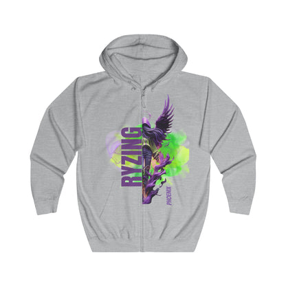 Christian Full Zip Hoodie - Rise From Fire Faith Phoenix Rebirth Design
