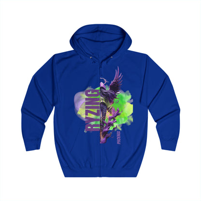 Christian Full Zip Hoodie - Rise From Fire Faith Phoenix Rebirth Design