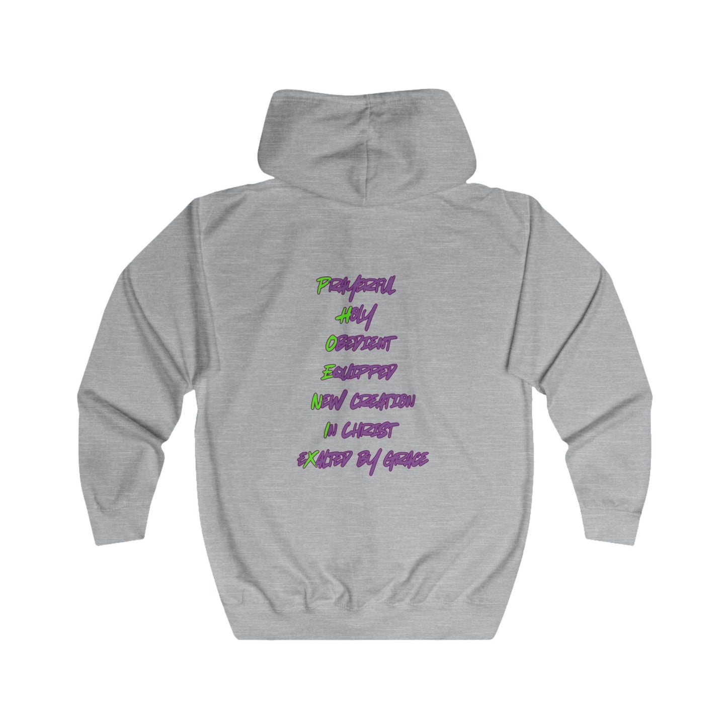 Christian Full Zip Hoodie - Rise From Fire Faith Phoenix Rebirth Design