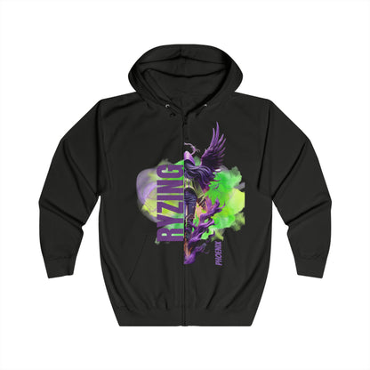 Christian Full Zip Hoodie - Rise From Fire Faith Phoenix Rebirth Design