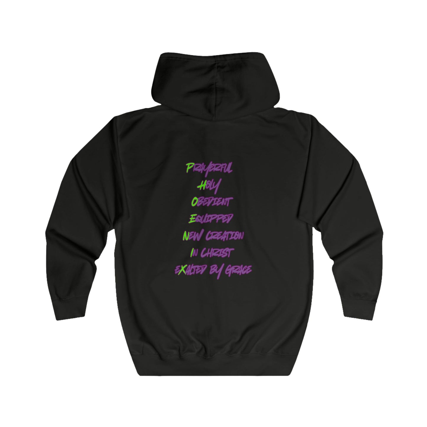 Christian Full Zip Hoodie - Rise From Fire Faith Phoenix Rebirth Design