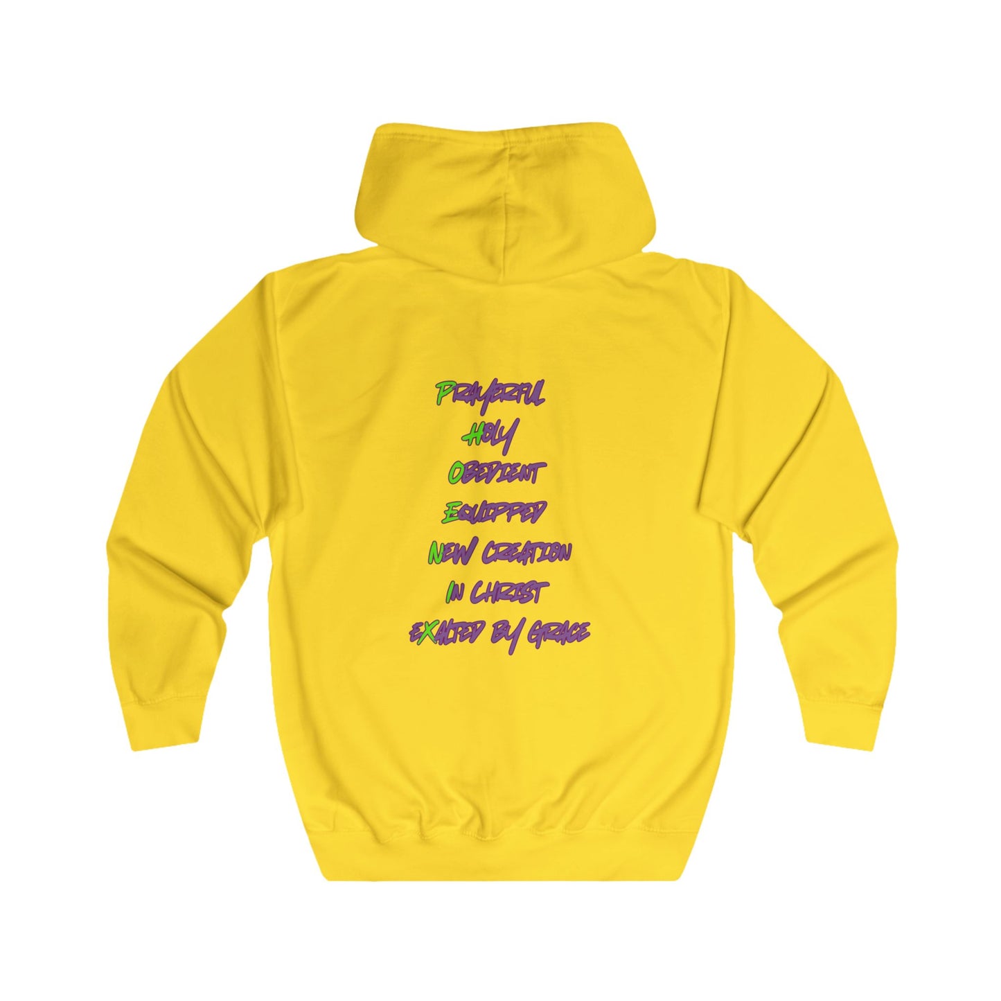 Christian Full Zip Hoodie - Rise From Fire Faith Phoenix Rebirth Design