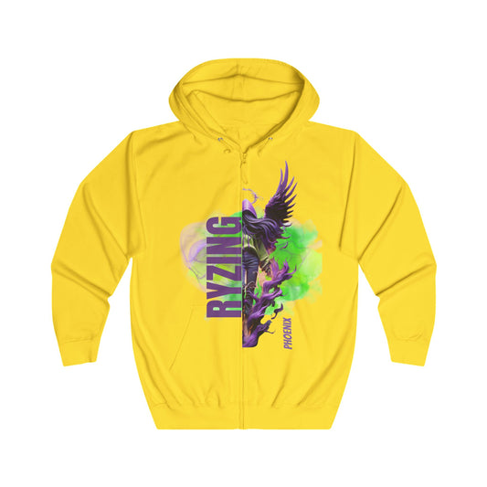 Christian Full Zip Hoodie - Rise From Fire Faith Phoenix Rebirth Design