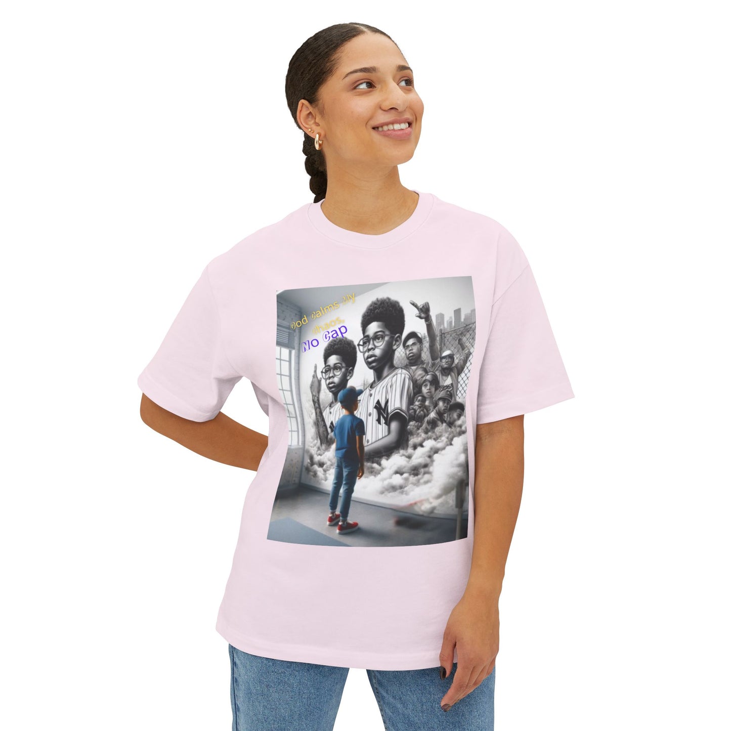 From chaos to calm 3 — all God, no lies.Oversized Boxy Tee
