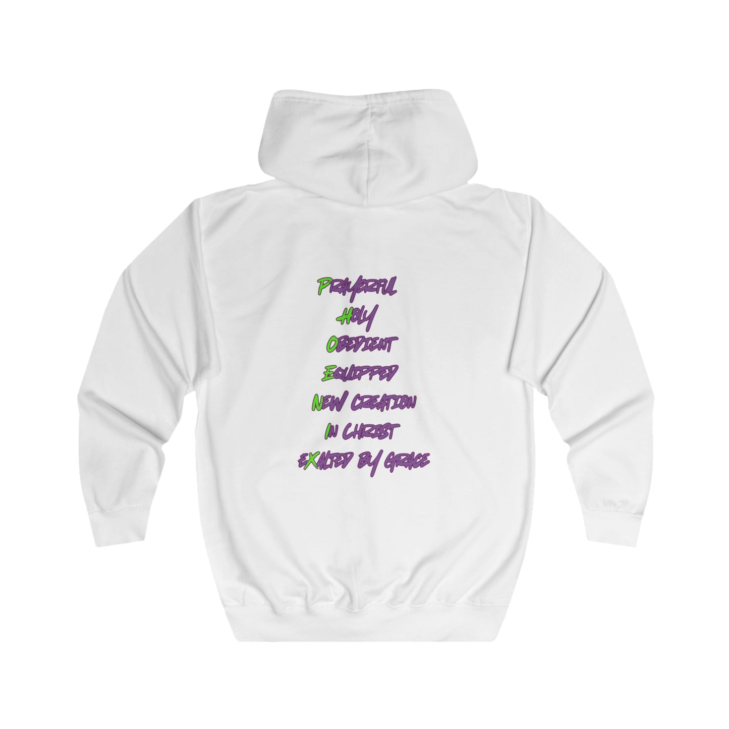 Christian Full Zip Hoodie - Rise From Fire Faith Phoenix Rebirth Design