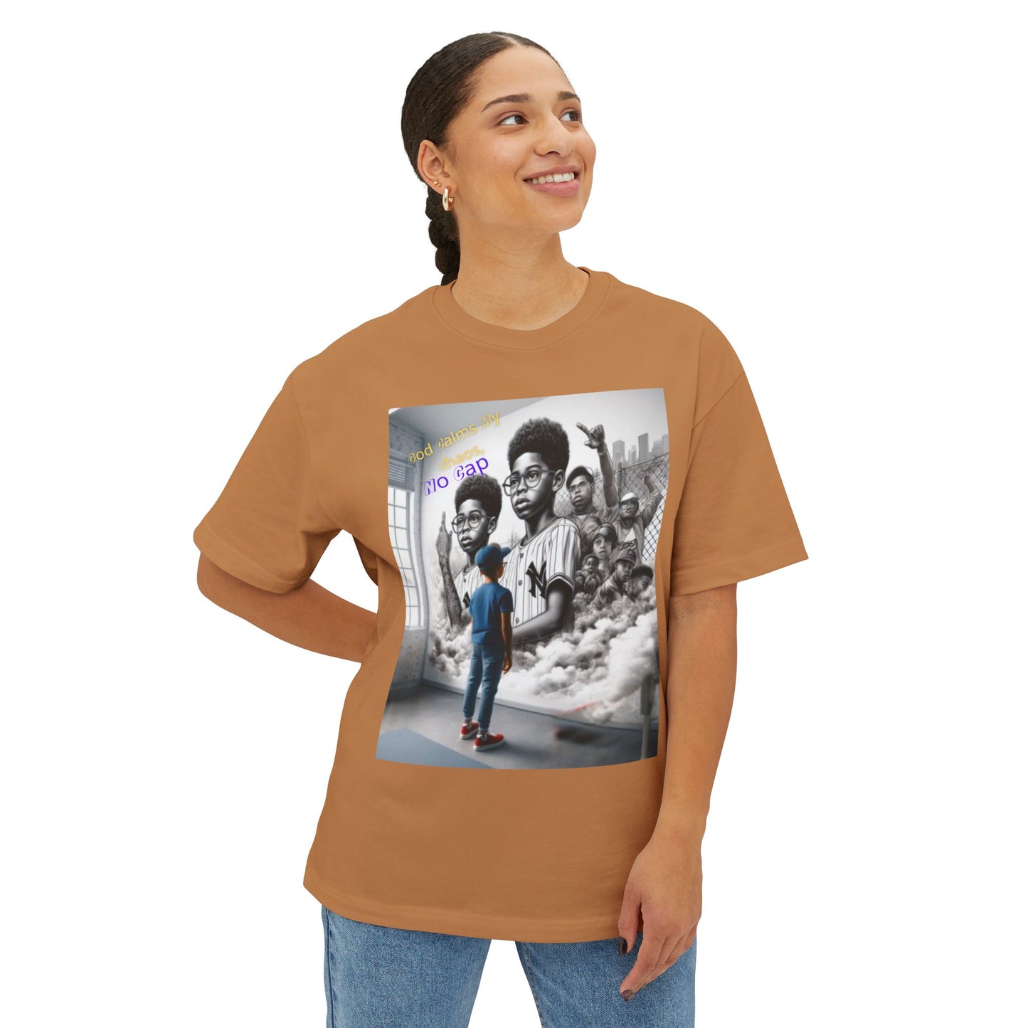 From chaos to calm 3 — all God, no lies.Oversized Boxy Tee