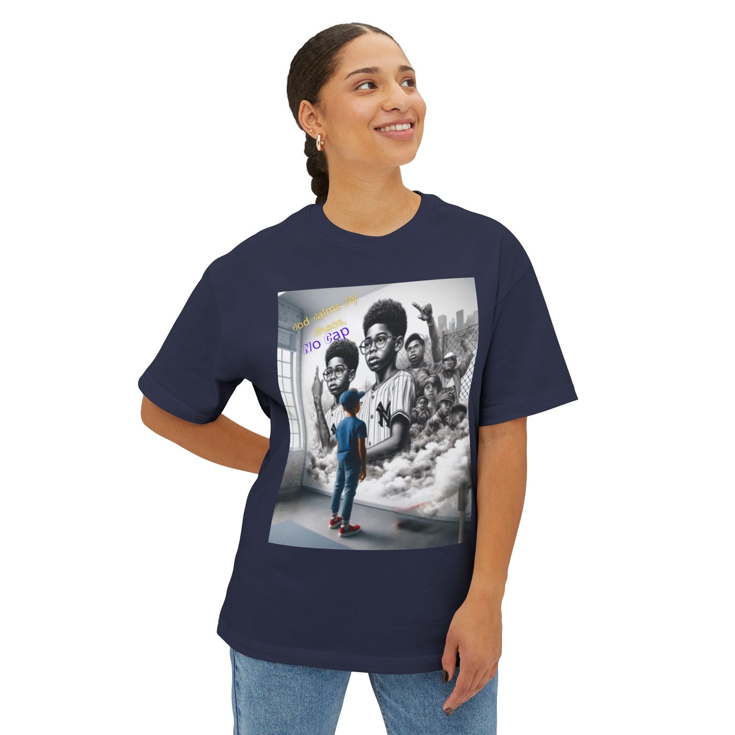 From chaos to calm 3 — all God, no lies.Oversized Boxy Tee