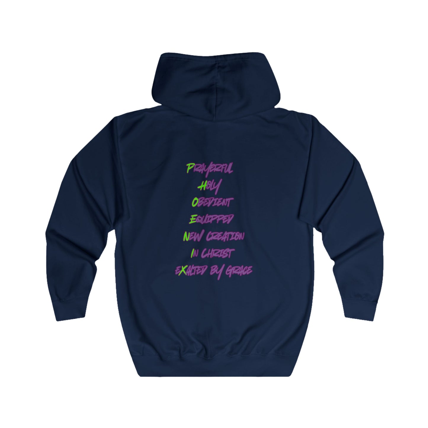 Christian Full Zip Hoodie - Rise From Fire Faith Phoenix Rebirth Design