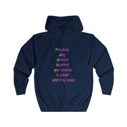 Christian Full Zip Hoodie - Rise From Fire Faith Phoenix Rebirth Design