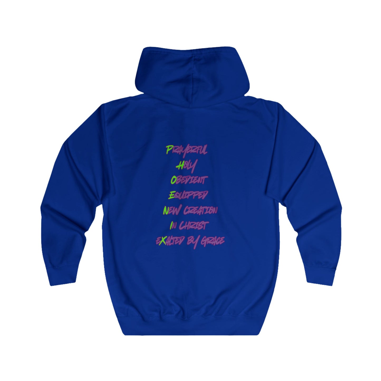 Christian Full Zip Hoodie - Rise From Fire Faith Phoenix Rebirth Design
